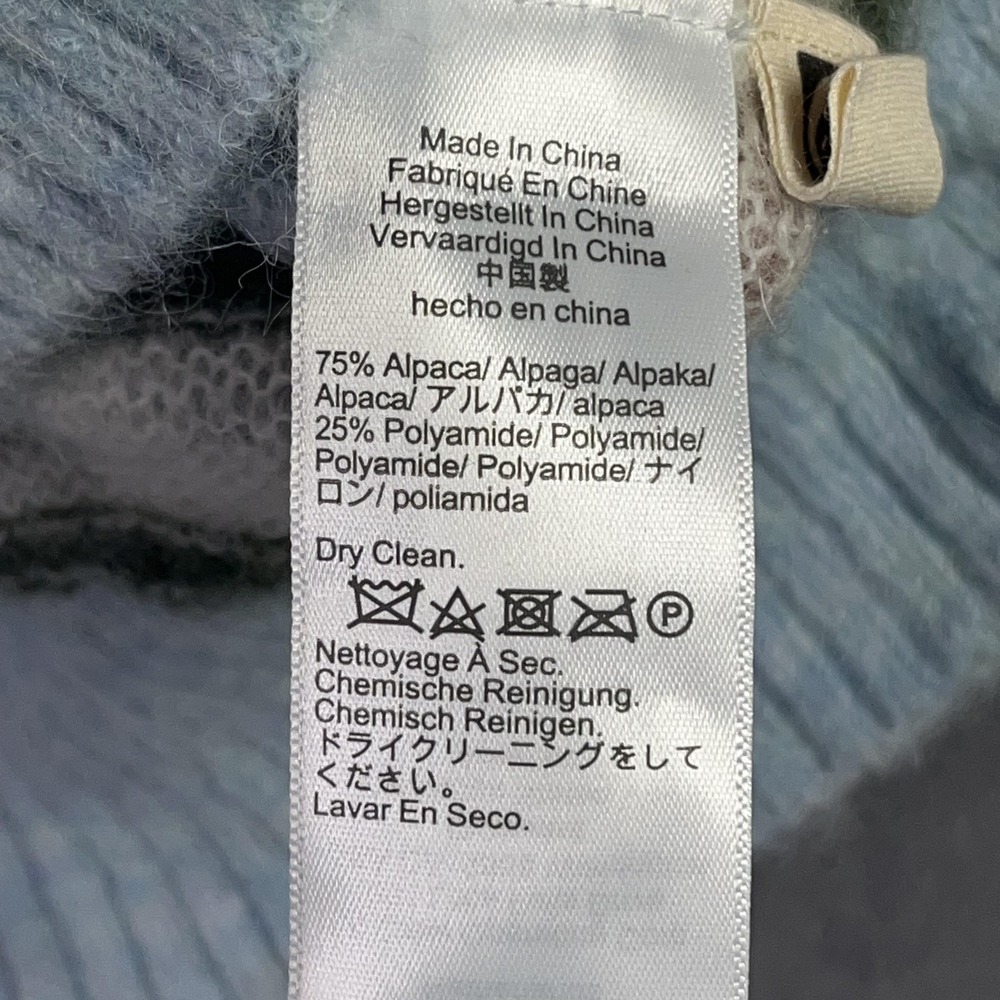Madewell Oversized Pullover Sweater Alpaca Blend Blue Aqua Stripe Womens M NWT - Picture 6 of 8